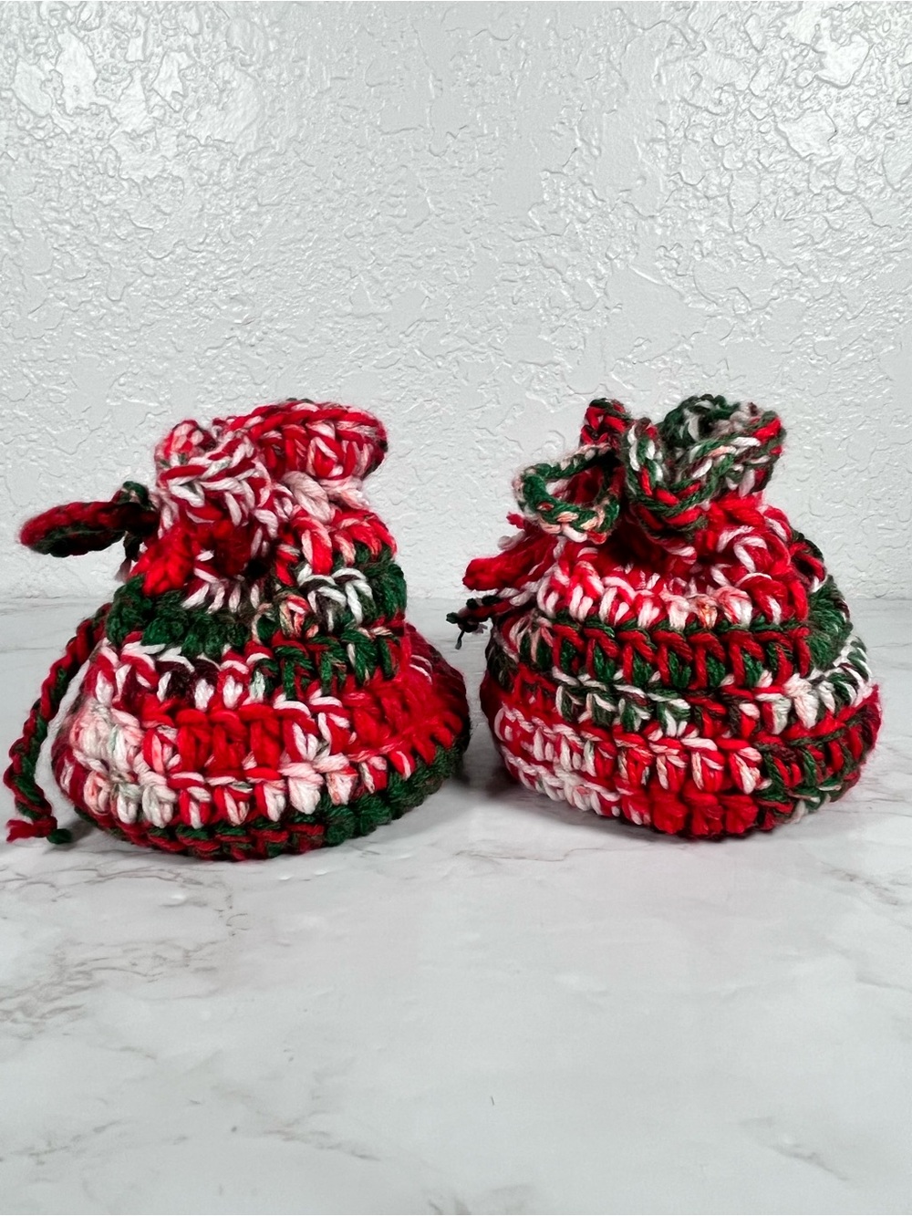 Set Of 2 Christmas Crochet Gift Bags - Picture 4 of 10